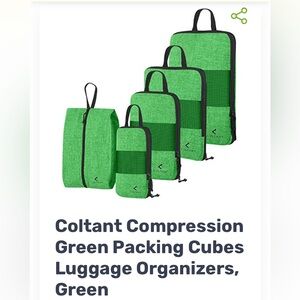 Coltant 5 Piece Packing Cube Set NWT- Green